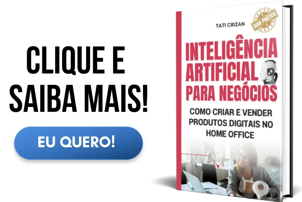 Capa 3D do eBook inteligência artificial para negócios para aprender como criar e vender produtos digitais no home office
