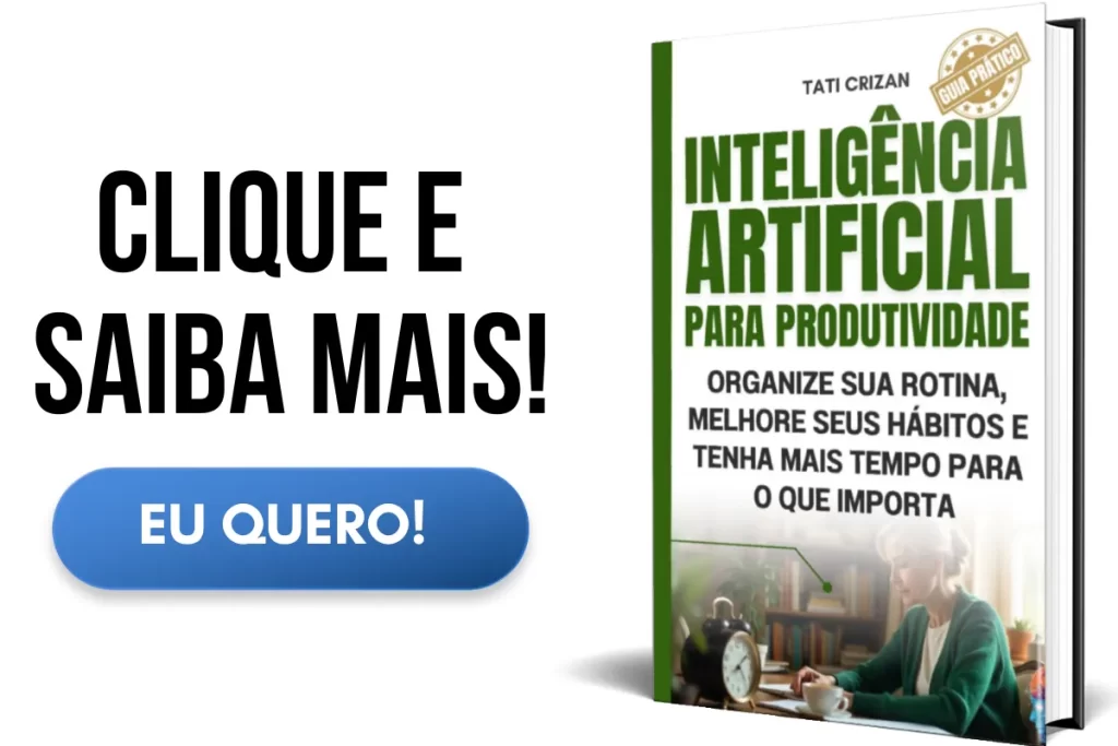 Capa 3D do eBook inteligência artificial para produtividade - organize sua rotina, melhore seus hábitos e tenha mais tempo para o que importa