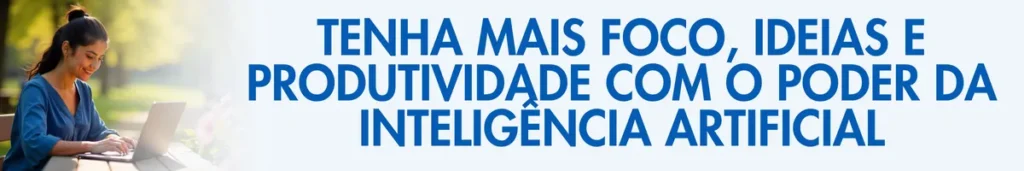 Mulher sentada à mesa ao ar livre usando seu laptop com mais foco, tendo ideias e melhorando sua produtividade com o poder da inteligência artificial