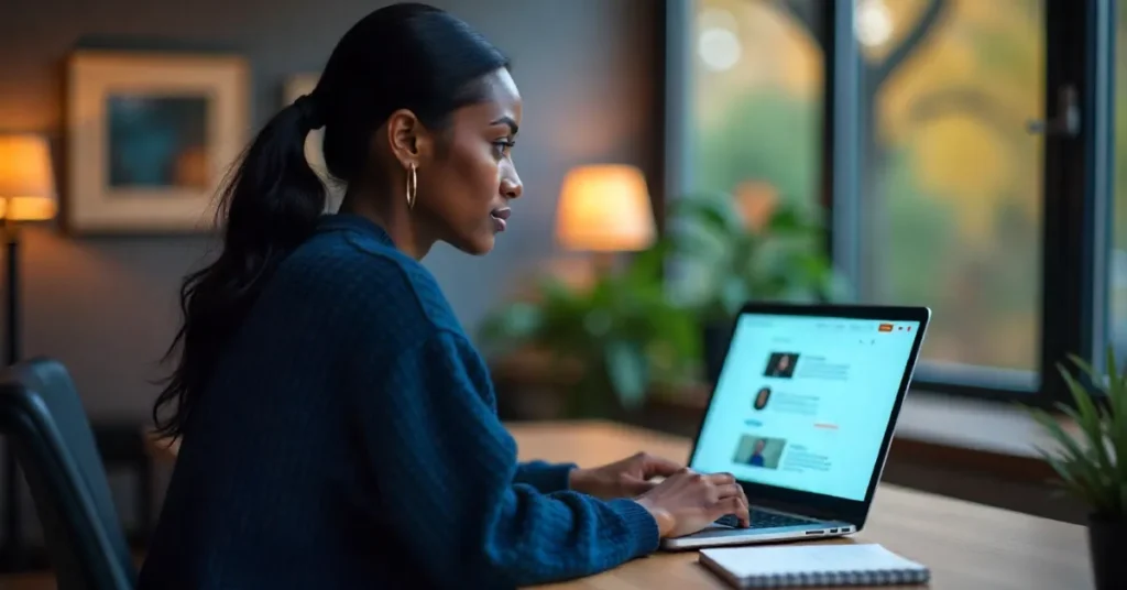 Mulher em home office aprendendo sobre inteligência artificial para iniciantes