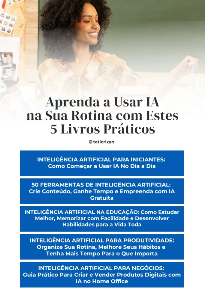 Mulher sorrindo representando a satisfação de estar aprendendo a usar inteligência artificial na sua rotina