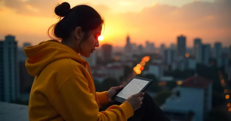 Mulher lendo sobre lei magnitsky no brasil e como isso impacta o trabalho remoto com ia