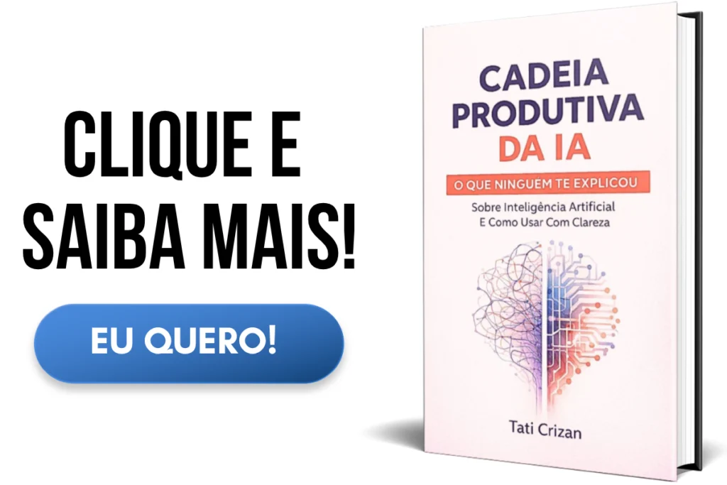Imagem da capa 3D do eBook sobre cadeia produtiva da ia com texto "clique e saiba mais!"